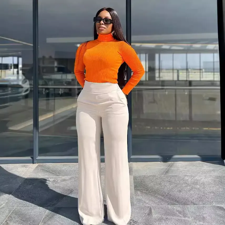 Vow High-Waisted Wide Leg Flowy Dress Pants