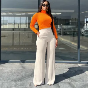 Vow High-Waisted Wide Leg Flowy Dress Pants