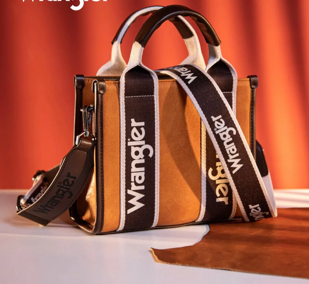 WG2202-292 Wrangler Color Block Small Tote/Crossbody - Brown