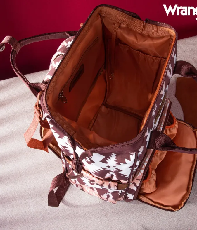 WG2204-9110 Wrangler Aztec Printed Callie Backpack - Brown