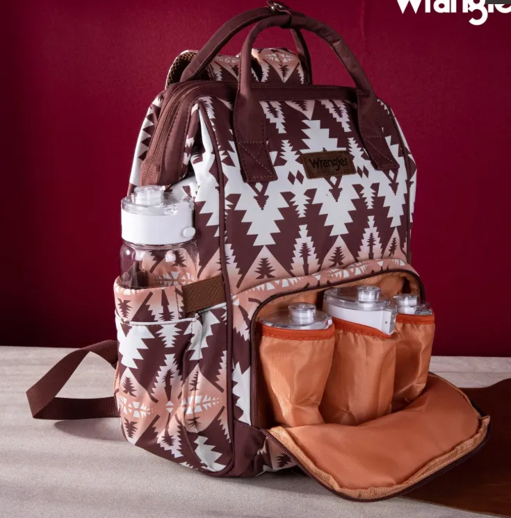 WG2204-9110 Wrangler Aztec Printed Callie Backpack - Brown