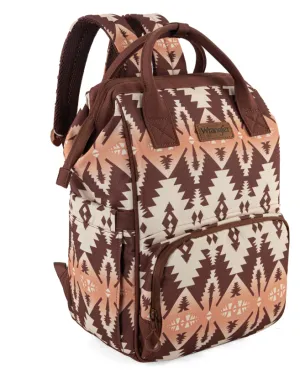 WG2204-9110 Wrangler Aztec Printed Callie Backpack - Brown
