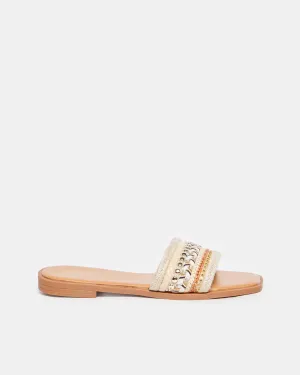 Women Beige Embellished Mule
