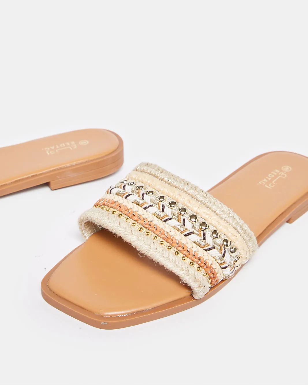 Women Beige Embellished Mule