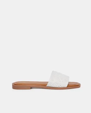 Women White  Mule  Embellished With Pearl