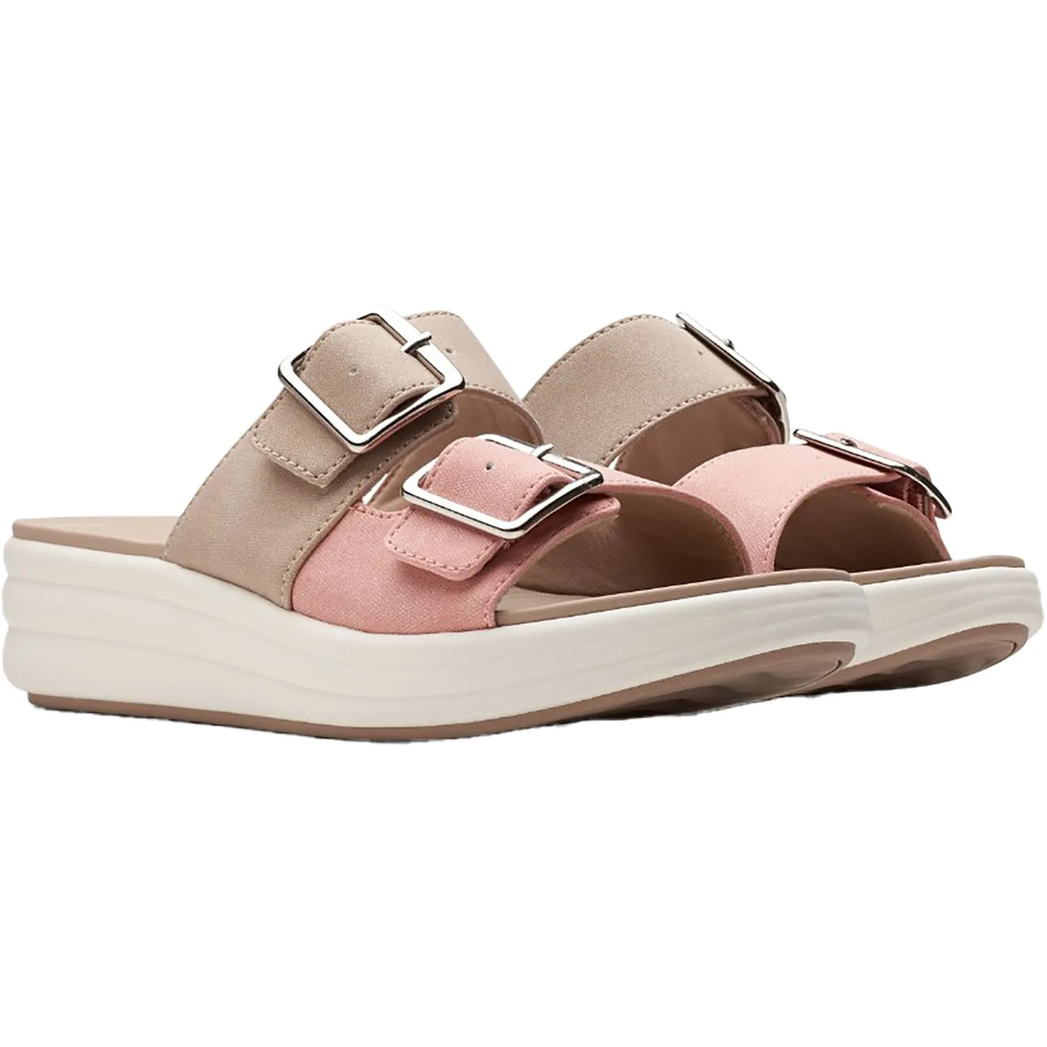 Women's Clarks Cloudsteppers Drift Buckle Peach Combi Synthetic