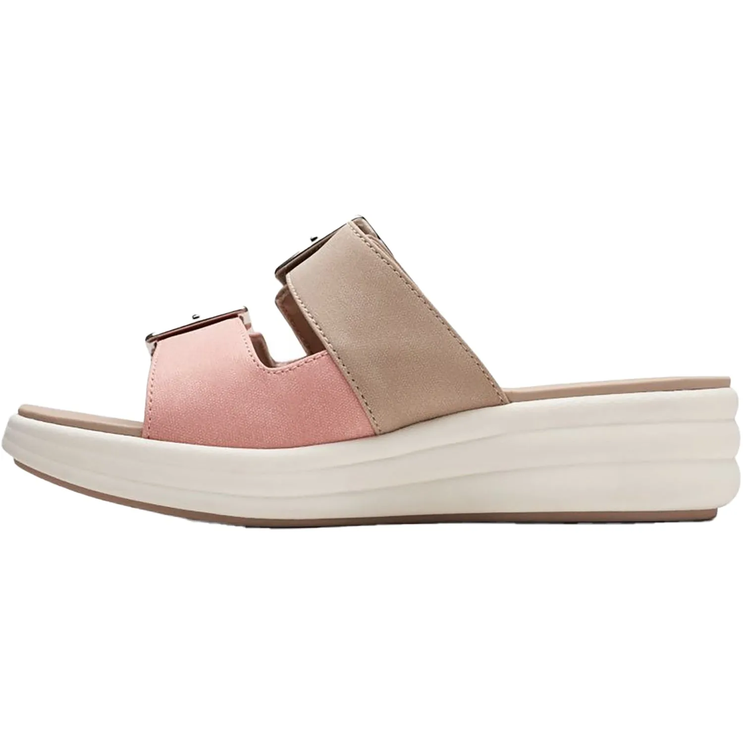 Women's Clarks Cloudsteppers Drift Buckle Peach Combi Synthetic