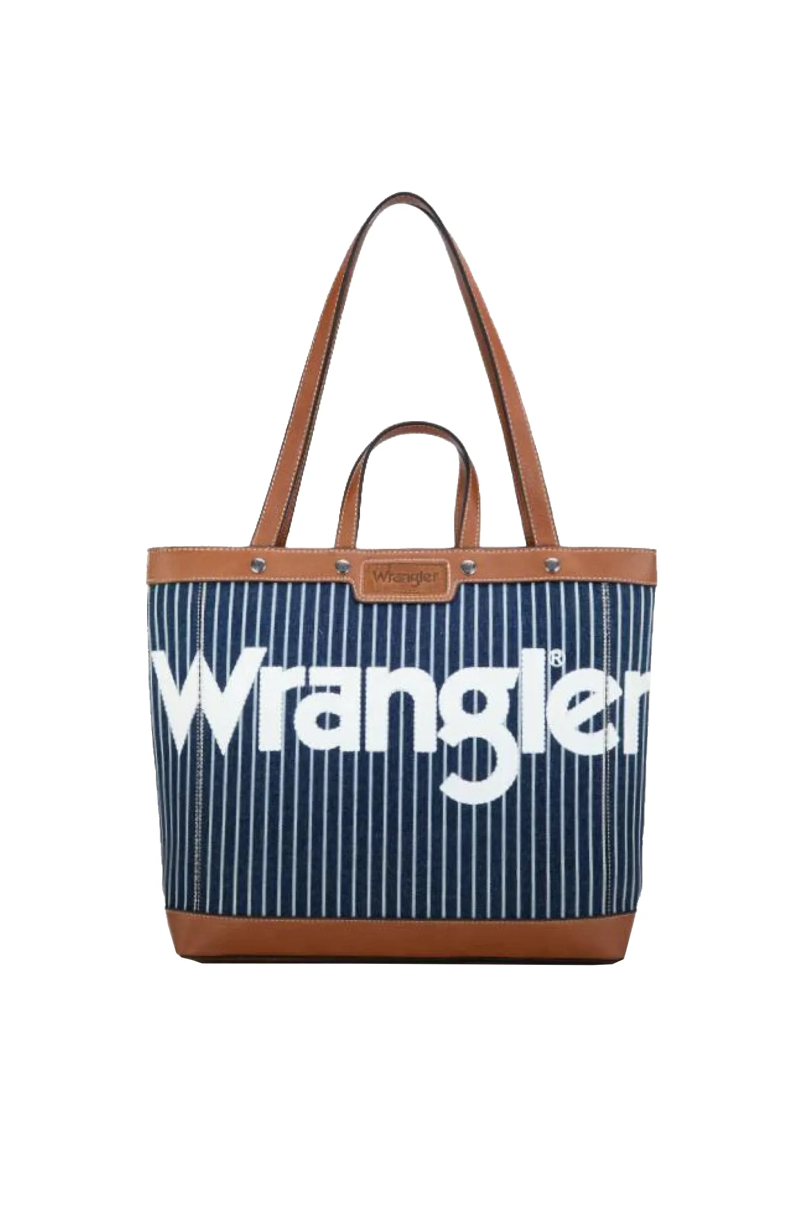X5W2985BAG Wrangler Canvas Iconic Logo Tote Navy/ White